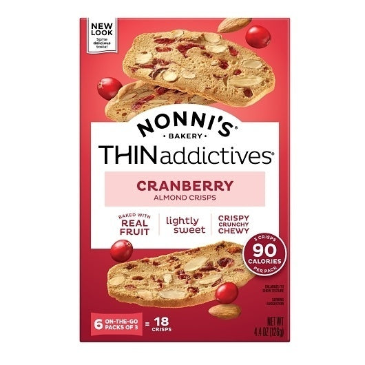 6-PACK OF Thin Addictives Cranberry Almond Nonni'S, 6 - 4.4 Oz