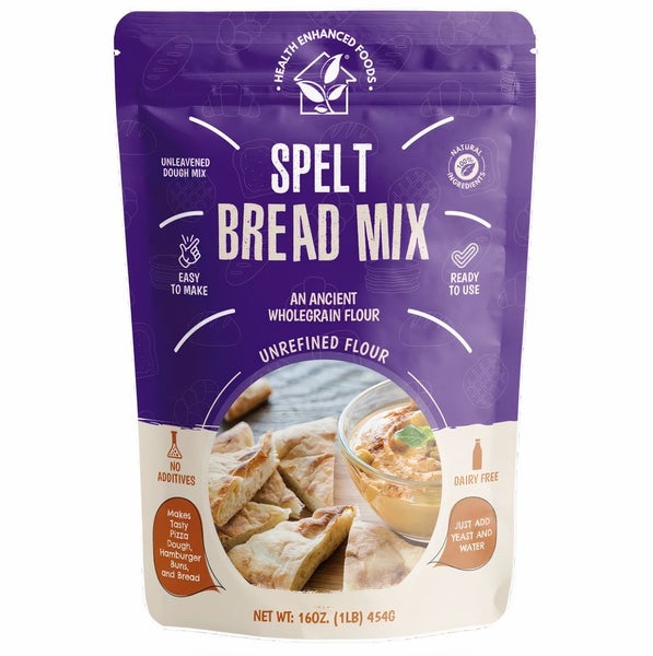 12-PACK OF Bread Mix Spelt, Health Enhanced Foods