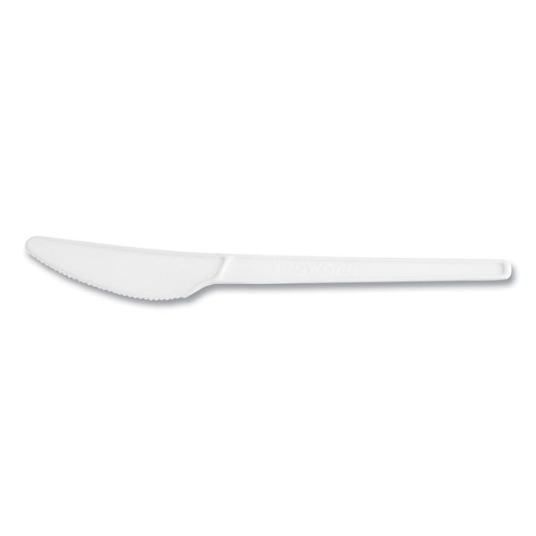 1000-PACK OF Vegware VW-KN6.5 Eco-Friendly Compostable CPLA Knives - White (Pack of 1000)