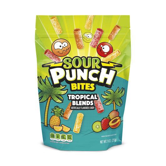 12-PACK OF Tropical Bites Sour Punch, 12 - 9 Oz