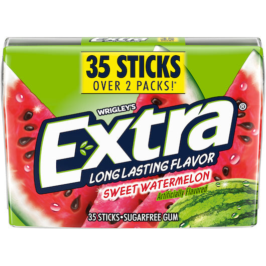 48-PACK OF Watermelon Mega Pack Extra Chewing Gum, 8 - 6 - 35 Pc