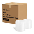 600-PACK OF Lid Togo Karat Earth 104.5mm PLA Flat Lids for Eco-Friendly 32oz Paper Cold Cups - 600 pcs