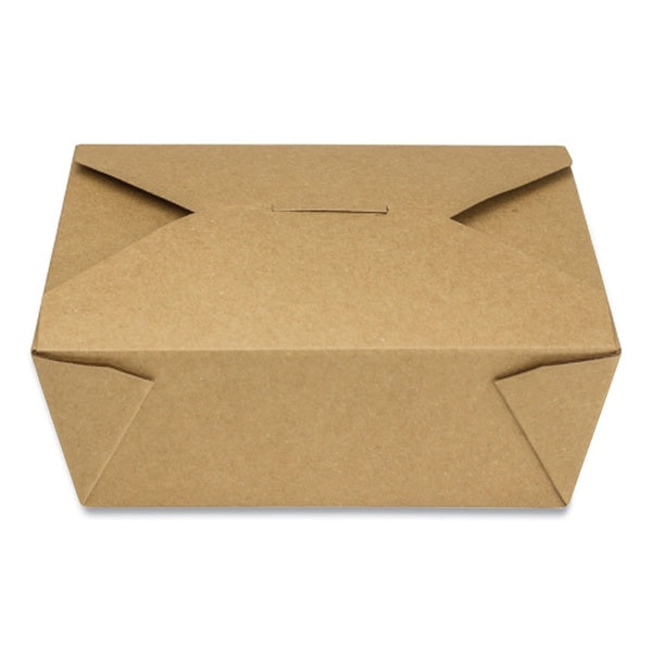 300-PACK OF Container Food GEN KS10124 48 oz. Kraft Paper Take-Out Box - Reclosable and Stackable (300 Count)