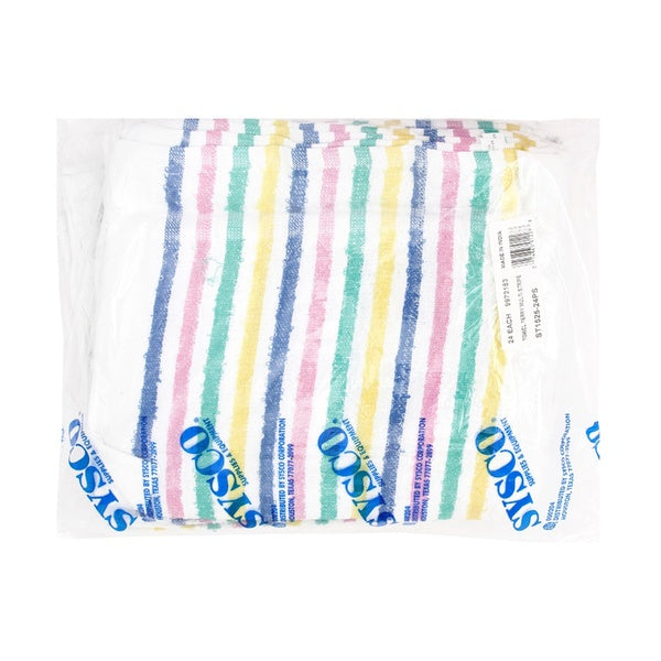 24 EA-PACK OF TOWEL TERRY MLTISTRP 15 X 25