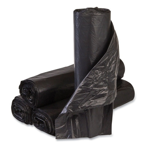 250-PACK OF Liner Trash Inteplast Group High-Density Commercial Can Liners - 45 Gallon, 12 Micron, Black - 25 Bags/Roll, 10 Rolls/Carton for Easy Dispensing