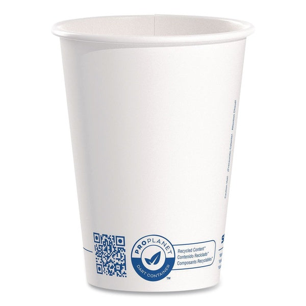 1000-PACK OF SOLO 412RCN-PLANET Recycled Content PCF Paper Hot Cups ProPlanet Seal 12 oz White/Blue (1000/Carton)