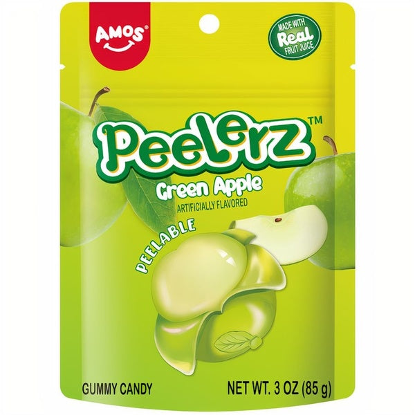 48-PACK OF Candy Green Apple Gummy Amos Peelerz