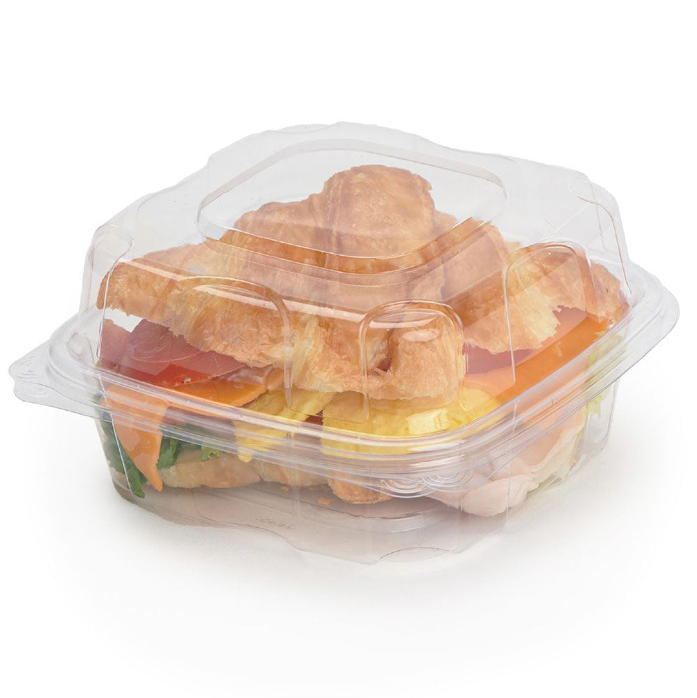 230-PACK OF Container Food 6x6x3" Compostable PLA Center Seal Clamshell Containers | Good Natured Products | 230 count