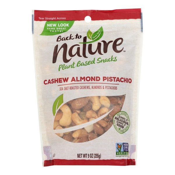9-PACK OF Nut Pistachio Sea Salt Back To Nature 9 oz