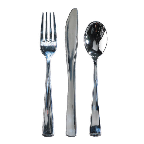 3-PACK OF CUTLERY PLASTIC METALIC K/F/S