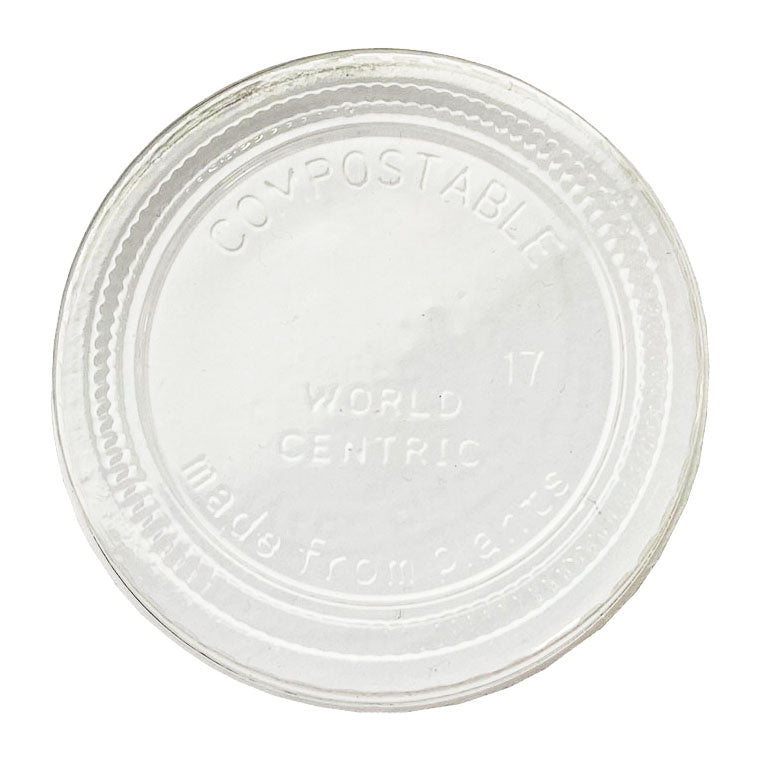 2000-PACK OF CUP PORTION World Centric Compostable PLA Lids | Fits 2-4 oz Portion Cups | 2000 count