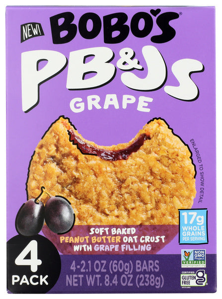 6-PACK OF Snack Peanut Bobos Oat Bars 8.4 oz