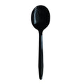 1000-PACK OF Cutlery Plastic Boardwalk BWKSOUPBLHVY Heavyweight Black Polypropylene Soup Spoons - 1000 Count for Catering and Event Dining
