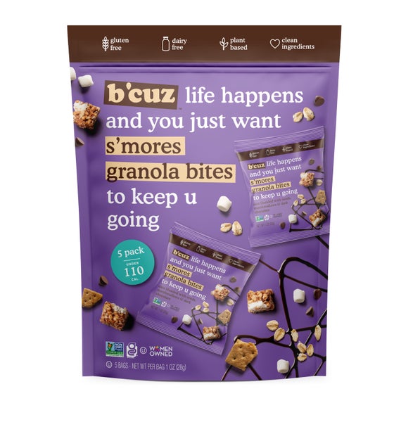 6-PACK OF Granola Bites S'mores 5 Pack, B'cuz Snacks