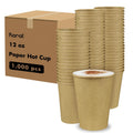 1000-PACK OF Cup Paper Karat 12oz Paper Hot Cups (90mm), Kraft - 1,000 pcs