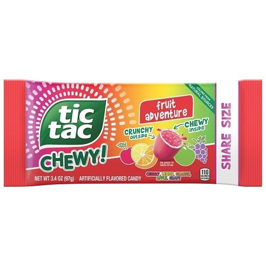 96-PACK OF Chewy Share Sweet Adventure Tic Tac, 8 - 12 - 3.4 Oz