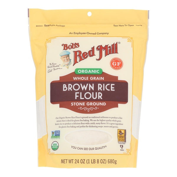 4-PACK OF Flour Rice Organic Brown Rice Bobsred 24 oz