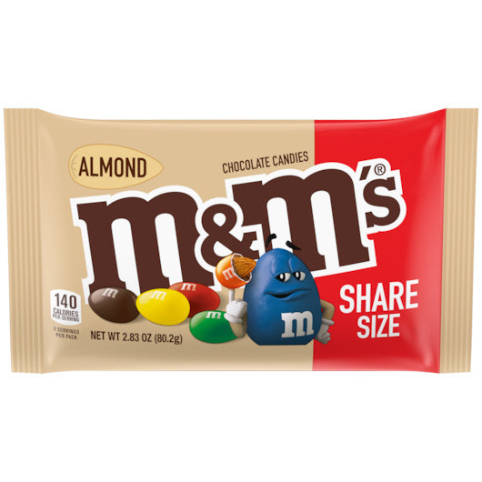 108-PACK OF Almond Sharing Size M&M, 6 - 18 - 2.83 Oz