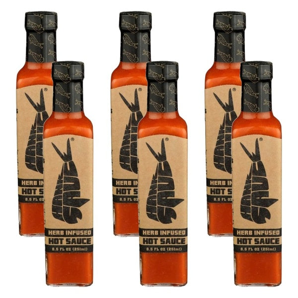 6-PACK OF Sauce Hot Herb Infused Hank Sauce 8.5 oz