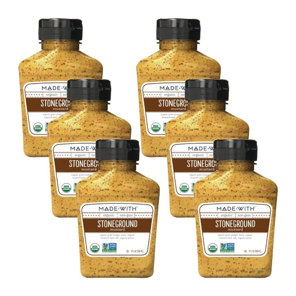 6-PACK OF Mustard Stone Ground Organic Made With 9 oz
