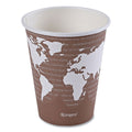 50-PACK OF Cup Paper Eco-Products 8 oz. World Art Renewable and Compostable Hot Cups - Plum (Pack of 50) for Sustainable Drinking