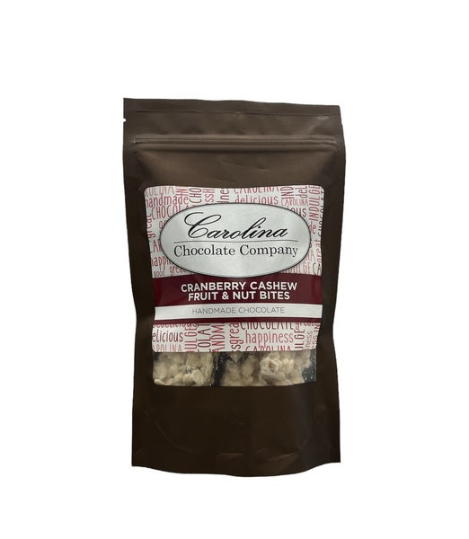 18-PACK OF Bite Cranberry/Cashew Fruit & Nut, Carolina Chocolate Company