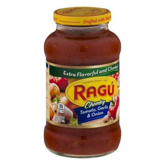 12-PACK OF Sauce Tomato Onion & Garlic Ragu, 12 - 1.5 Lb