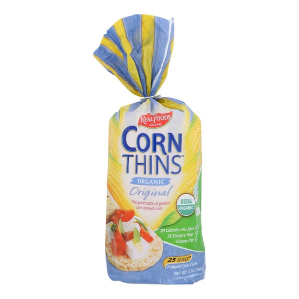 6-PACK OF Snack Corn Thins Original Organic Real Foods 5.3 oz