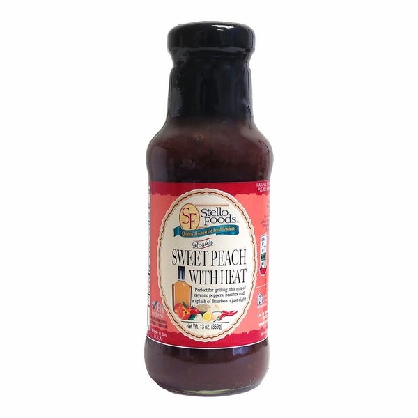 12-PACK OF Sauce BBQ Sweet Peach with Heat Rosie's, Stello Foods