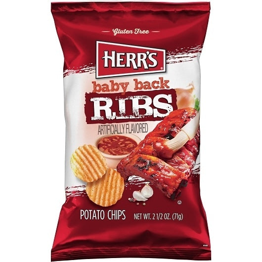 12-PACK OF Baby Back Rib Chips Herr'S (Snacks), 12 - 2.5 Oz