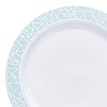 24-PACK OF Plate Appetizer 7.5" White Blue