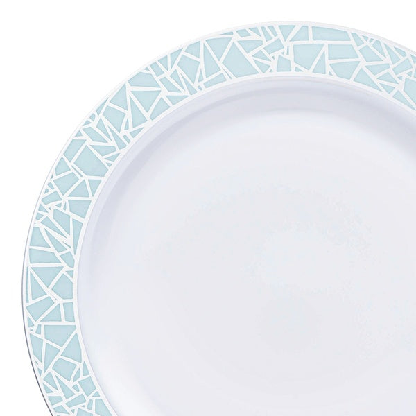 24-PACK OF Plate Appetizer 7.5" White Blue