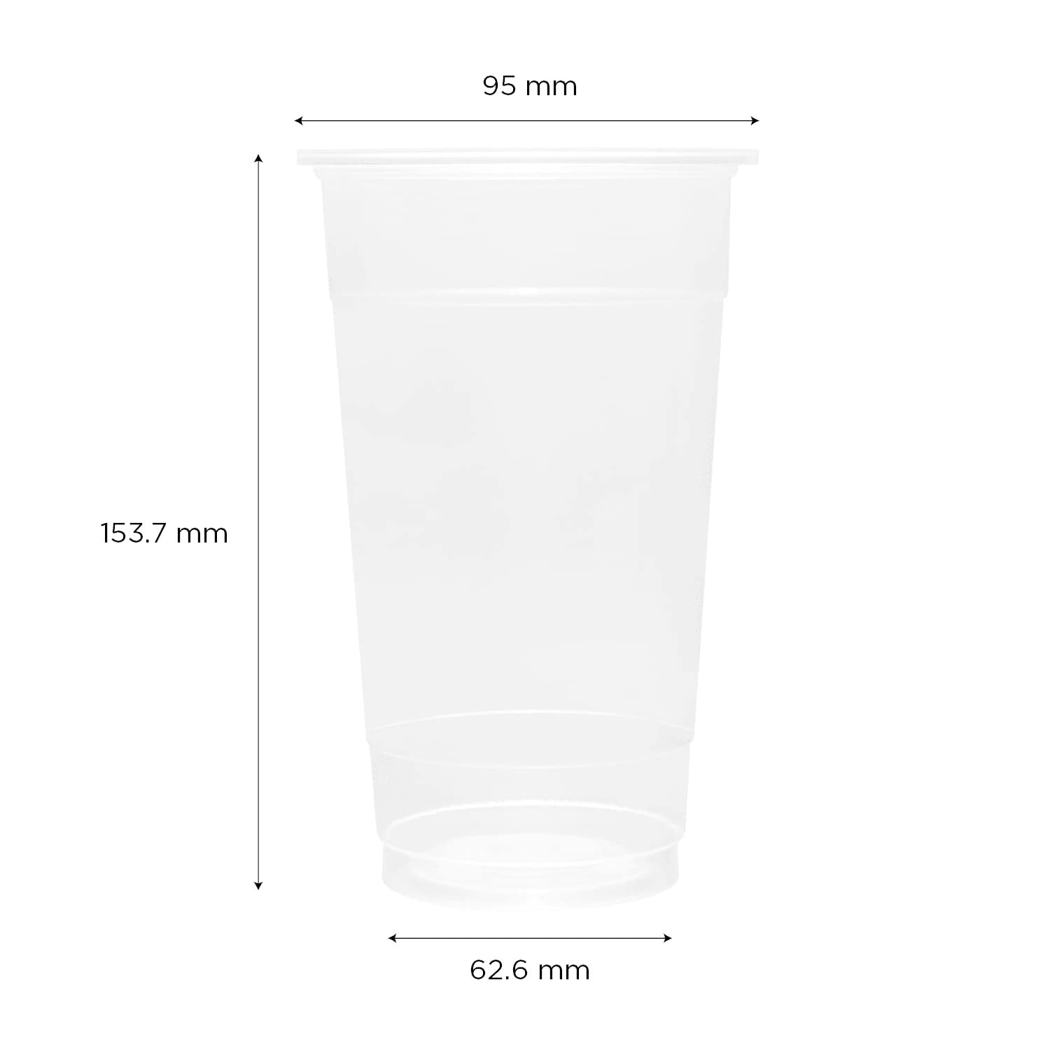 1000-PACK OF Cup Plastic Karat [1000 Pack - 24oz] Clear Plastic Cups, U-Rim PP Cups for Sealing Film - C1012 (Karat)