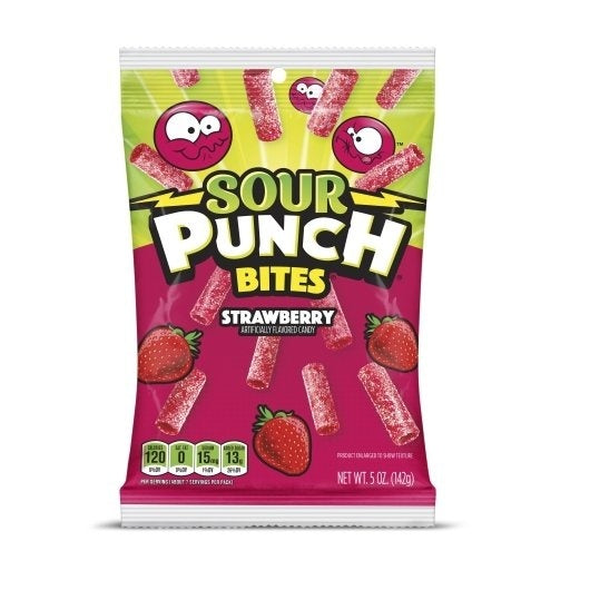 12-PACK OF Strawberry Bites Sour Punch, 12 - 5 Oz