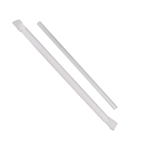 7500-PACK OF Straw Wrapped Karat 7,500 ct Giant Straws | Individually Wrapped | Clear (0.31" x 7.75")