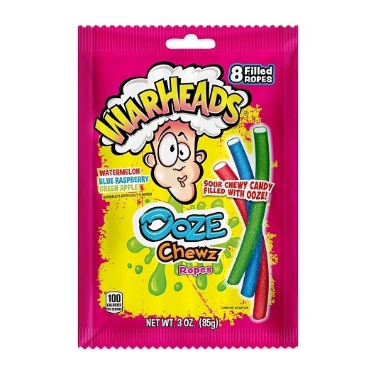 12-PACK OF Ooze Chewz Ropes Peg Bag Warheads, 12 - 3 Oz