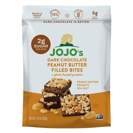 6-PACK OF Dark Chocolate Bites Peanut Butter Filled + Plant-Based Protein Jojo'S Chocolate, 6 - 3.6 Oz