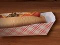 4-PACK OF TRAY PAPER HOT DOG 6IN PLAID