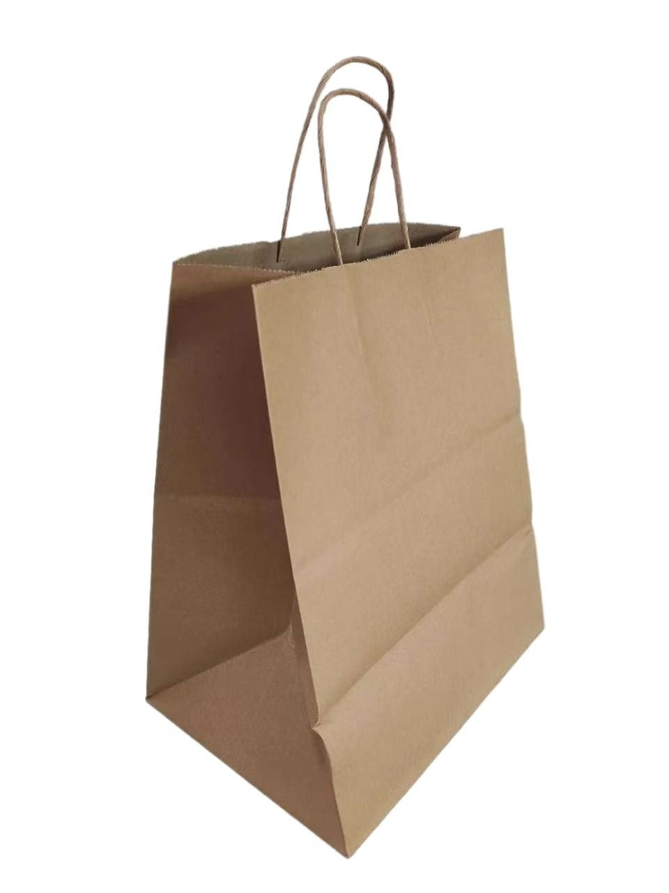 250-PACK OF Bag Paper 13"x7"x17" Natural Kraft Paper Take-Out Bag with Handles-250/Case