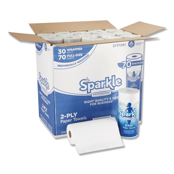 30-PACK OF Towel Paper Georgia Pacific Professional Sparkle Premium Perforated Paper Kitchen Towels - 11 x 8.8 inches, 2-Ply, White - 30 Rolls per Carton