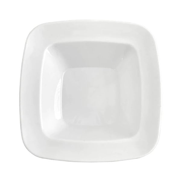 12-PACK OF Bowl Dessert 5 oz. Solid White Square Plastic - 120 pcs