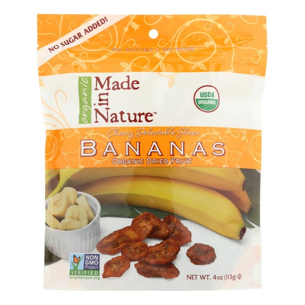 6-PACK OF Banana Dried Organic Made In Nature 4 oz