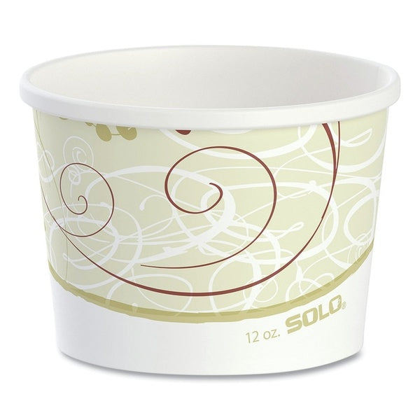 500-PACK OF Container Food SOLO HS4125-J8000 12 oz Double Poly Paper Food Containers - Symphony Design, 3.6 in. Diameter x 3.3 in. Height, 500 Count