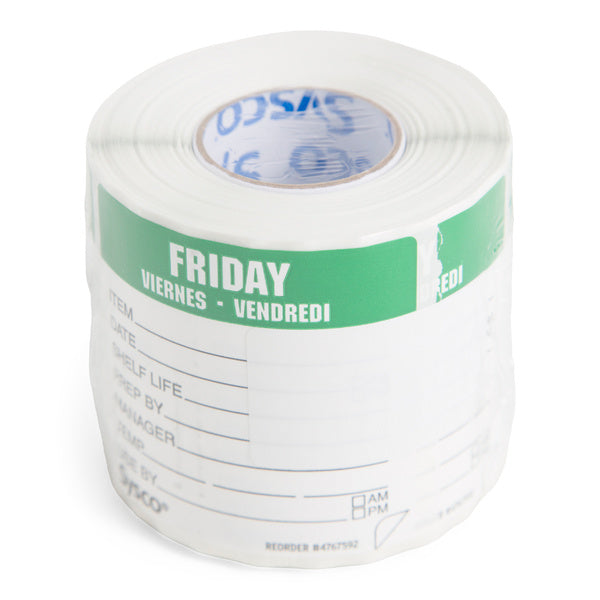 250 CT-PACK OF LABEL ROLL 2X2 PLAST FRI GREEN