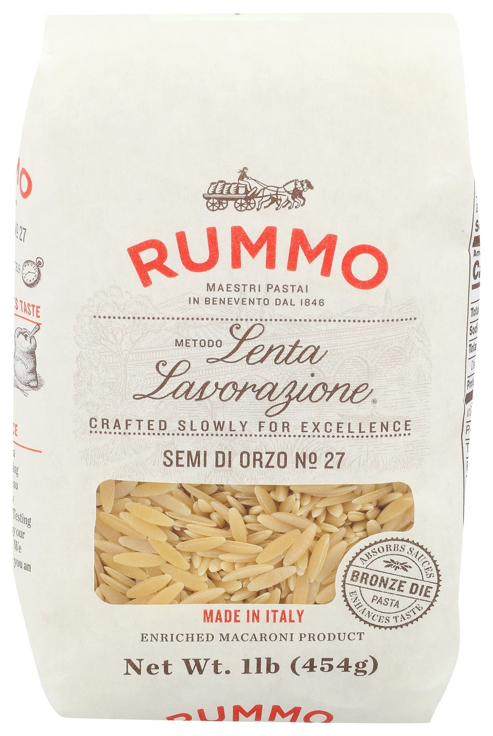 12-PACK OF PASTA ORZO SEMI DI, MADE IN ITALY