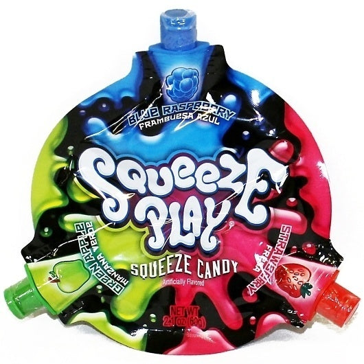 72-PACK OF Squeeze Candy Display Carton Squeeze Play, 6 - 12 - 2.1 Oz