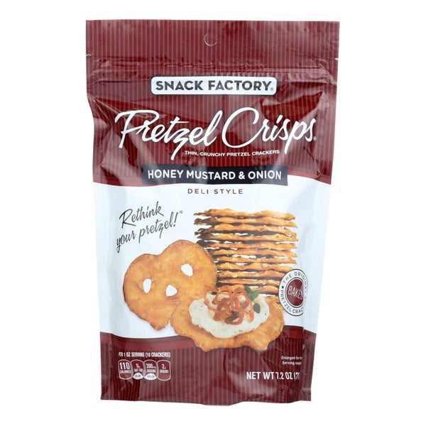 12-PACK OF Pretzel Chip Honey Mustard & Onion Pretzel Crisp 7.2 oz