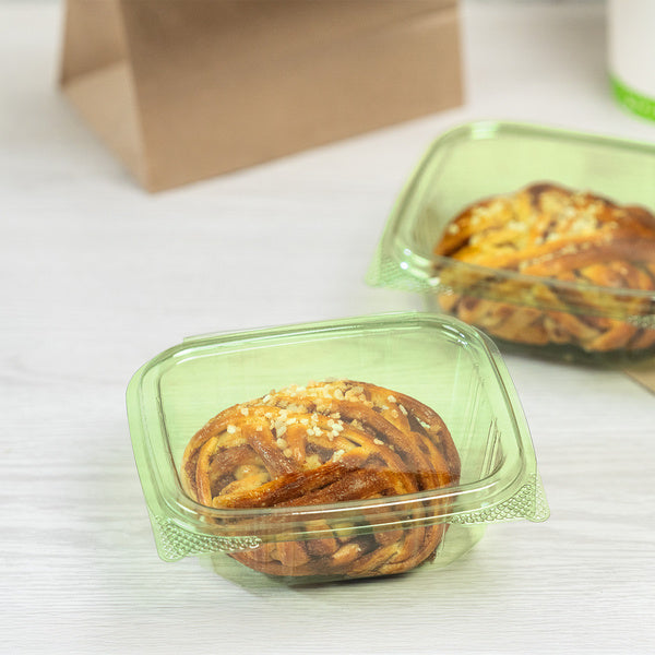 200-PACK OF Container Takeout Karat Earth 12oz PLA Hinged Deli Container, Green - 200 pcs