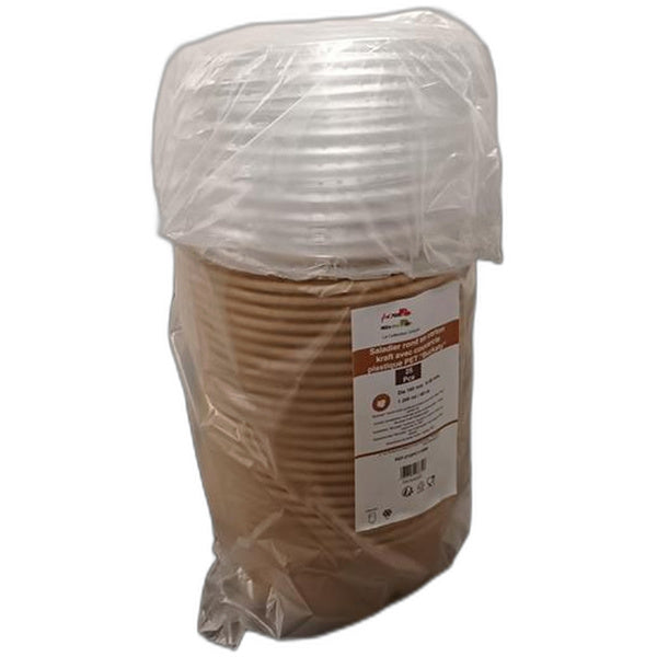1-PACK OF BOWL PAPER KRAFT SALAD 40 OZ