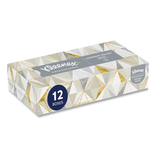 12-PACK OF Kleenex 3076 Premium 2-Ply Facial Tissue - White - 12 Boxes for Business Use